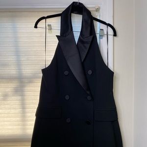 Zara dress- black halter blazer dress - double breasted - mini dress
